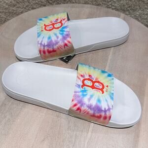 Boston Red Sox ISlide Team Rainbow Tie-Dye Motto Slide Sandals Size 11 12 New